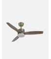 Ventilador DC Torino 24w cuero con 3 aspas color roble