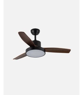 Ventilador DC Kavala 48w negro con 3 aspas color roble