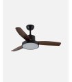 Ventilador DC Kavala 48w negro con 3 aspas color roble