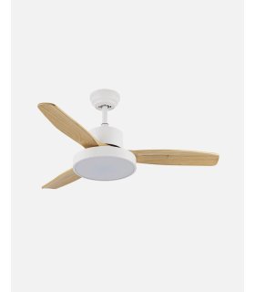 Ventilador DC Kavala 48w blanco con 3 aspas color haya