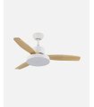 Ventilador DC Kavala 48w blanco con 3 aspas color haya