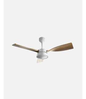 Ventilador DC Estio 24w blanco con 3 aspas color haya