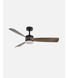 Ventilador DC Oriente 26w negro con 3 aspas color roble