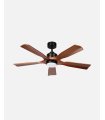 Ventilador DC Letur 18w negro con 5 aspas color roble