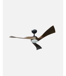Ventilador DC Janubi 22w negro con 3 aspas color roble