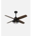 Ventilador DC Aquilo Negro con 4 aspas color roble
