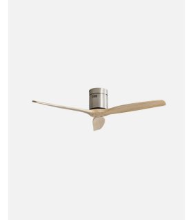 Ventilador DC Aguilon níquel con 3 aspas en color haya sin luz