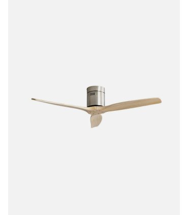 Ventilador DC Aguilon níquel con 3 aspas en color haya sin luz