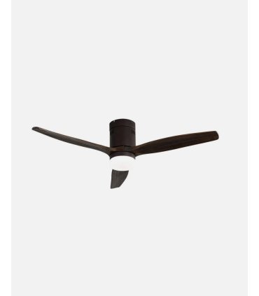 Ventilador DC Aguilon 20w marron con 3 aspas roble con luz