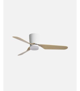 Ventilador DC Kochi 18w blanco con 3 aspas color haya