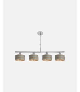 Lámpara Gilda 4xE14 cromo/madera gris