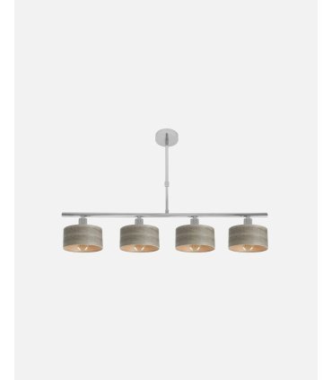 Lámpara Gilda 4xE14 cromo/madera gris