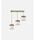 Regleta Cloe 3xE27 cuero/blanca-madera oscura