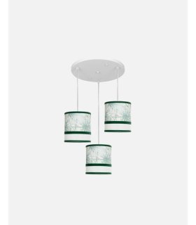 Plafón Caledonia 3xE27 blanco/verde