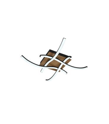 Plafón Murray 80w negro/madera