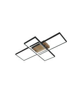 Plafón Madaleta 134w negro/madera