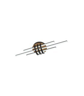 Plafón Kirova 64w negro/madera