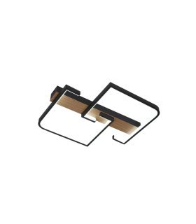 Plafón Frondella 76w  negro/madera