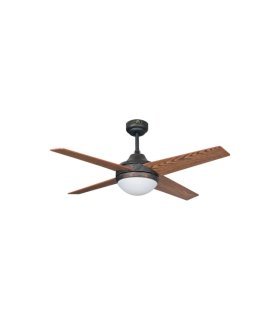 Ventilador Eolo marrón rústico 4 aspas nogal/cerezo