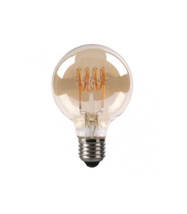 Bombilla Filamento Espiral Horizontal Globo 4w 8 cm Ambar