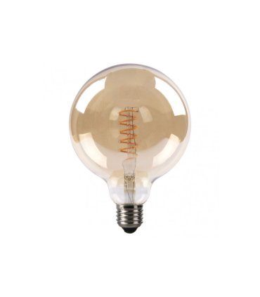 Bombilla Filamento Espiral Vertical Globo 4w 12,5 cm Ambar