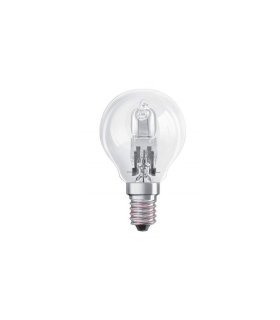 Bombilla halógena eco esférica clara E14 42w (60w)