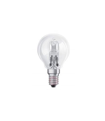 Bombilla halógena eco esférica clara E14 42w (60w)