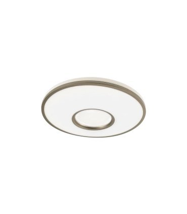 Plafón Perote 60w blanco/cuero 49 cm