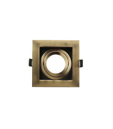 Empotrable Orientable Cenote 1xGU10 Cuadrado cuero/negro
