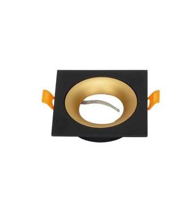Empotrable Orientable Anou 1xGU10 cuadrado negro/oro