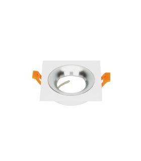 Empotrable Orientable Anou 1xGU10 cuadrado blanco/cromo