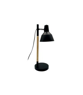 Flexo Basil 1xe14 negro/haya articulable y orientable 350º