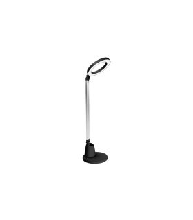 Flexo LED Calcita 8W Negro/Plata 4000K regulable y táctil con portalápices