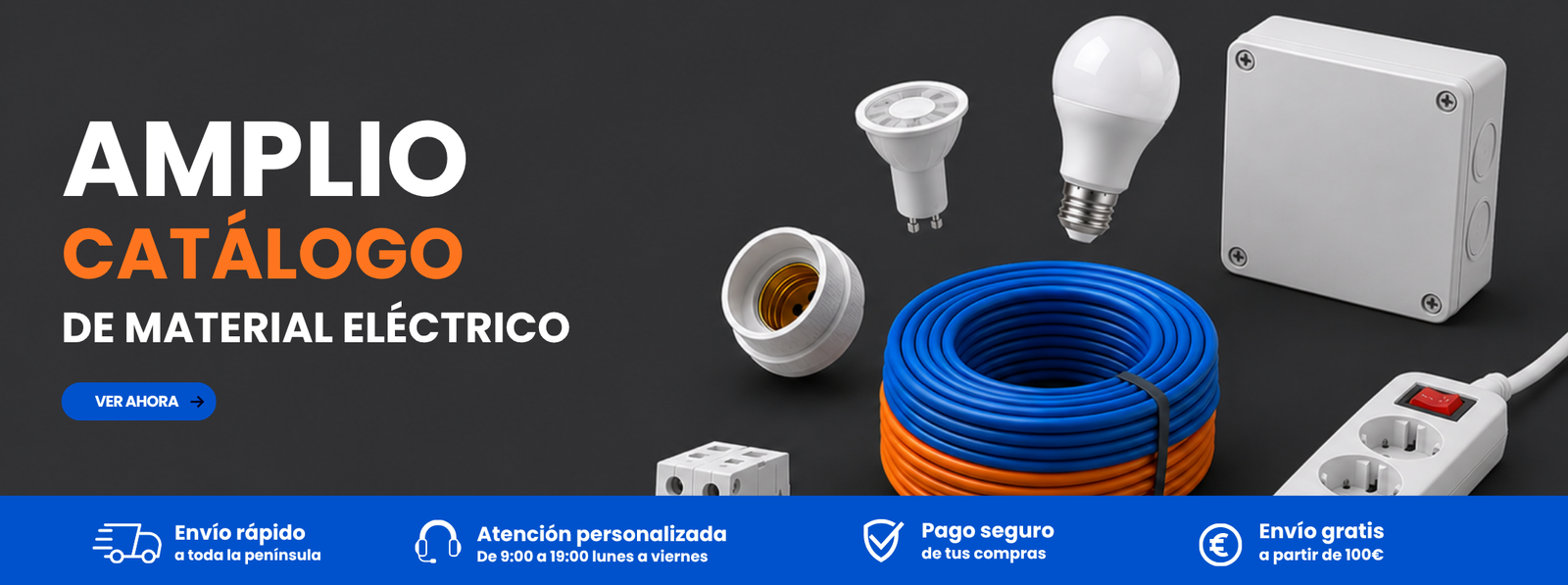 Amplio catálogo de material eléctrico